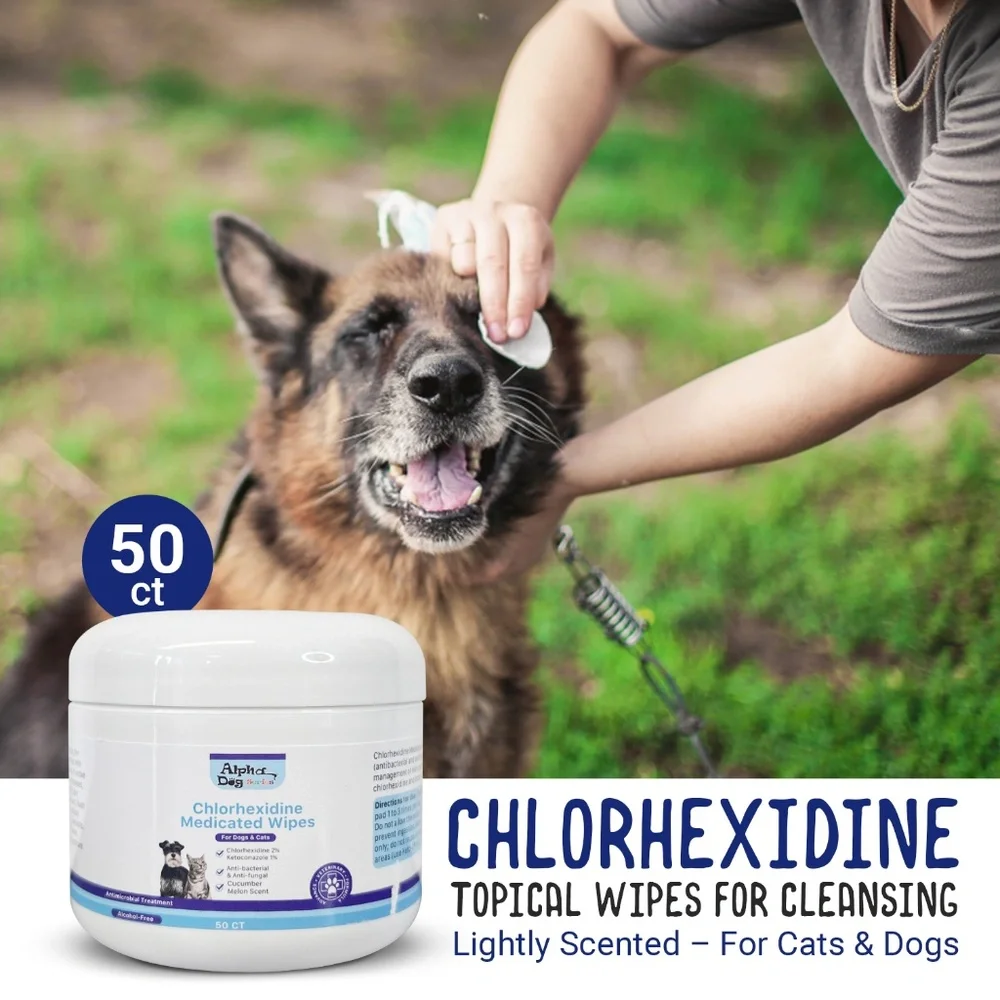 Alpha Dog Series Chlorhexidine Ketoconazole Wipes Anti Itch Hot Spot Relief